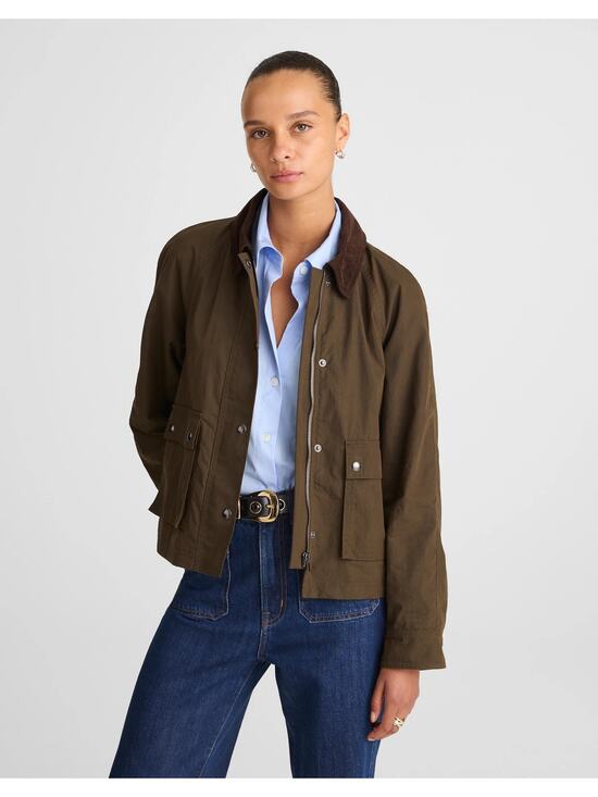 Madewell Jackets & Blazers - Madewell Women's Waxed Zip-Front Jacket Trench Green Size Small NWT